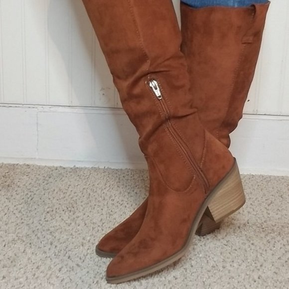 Women's Lainee Heeled Scrunch Fashion Boots Universal Thread brown/barb - Picture 3 of 16